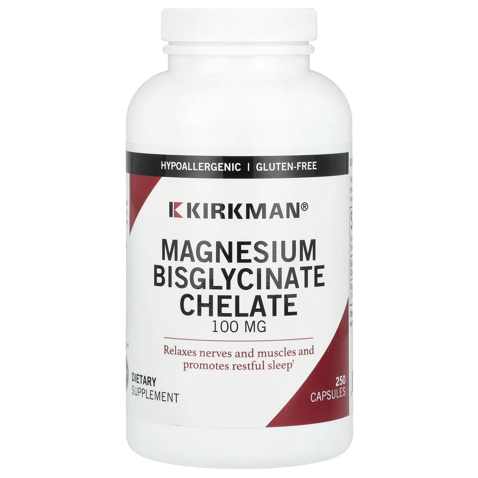 Магний Kirkman Labs Bisglycinate Chelate, 100 мг, 250 капсул