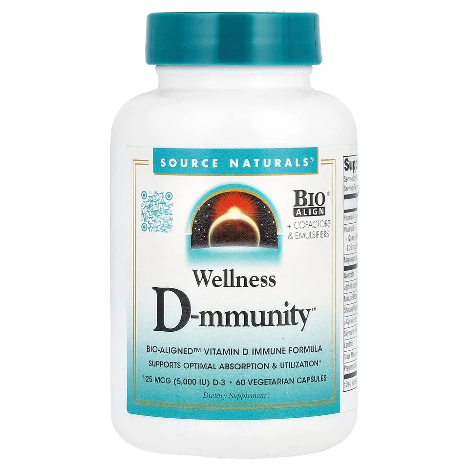Витамин D Source Naturals, 60 вегетарианских капсул