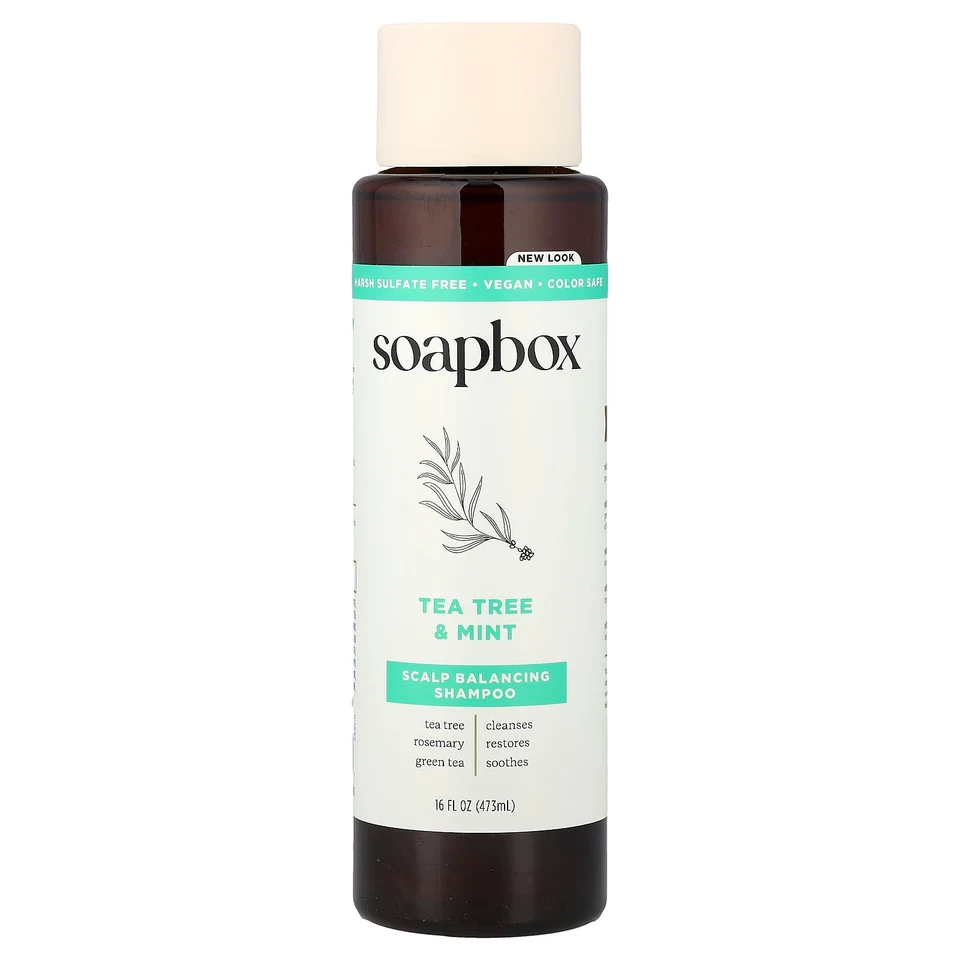 Шампунь Soapbox Scalp Balancing Tea Tree & Mint, 473 мл