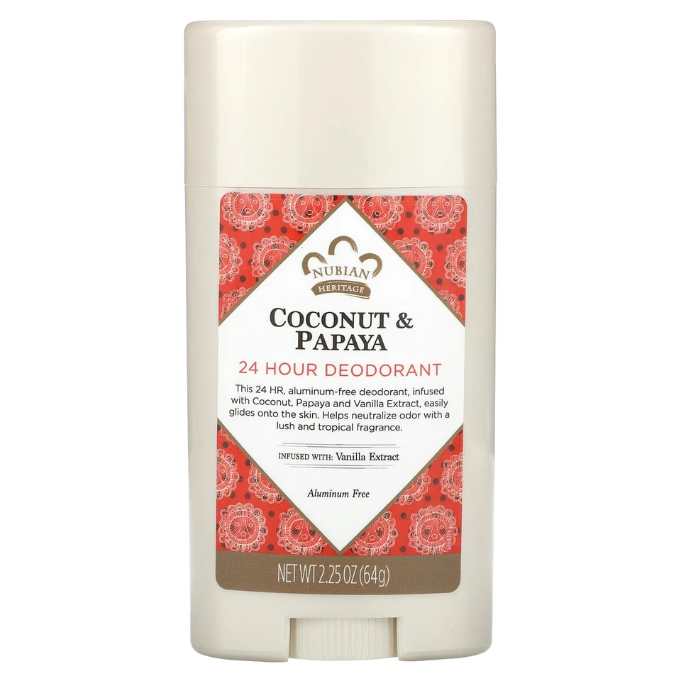 Дезодорант Nubian Heritage 24 Hour Coconut & Papaya, 64 г