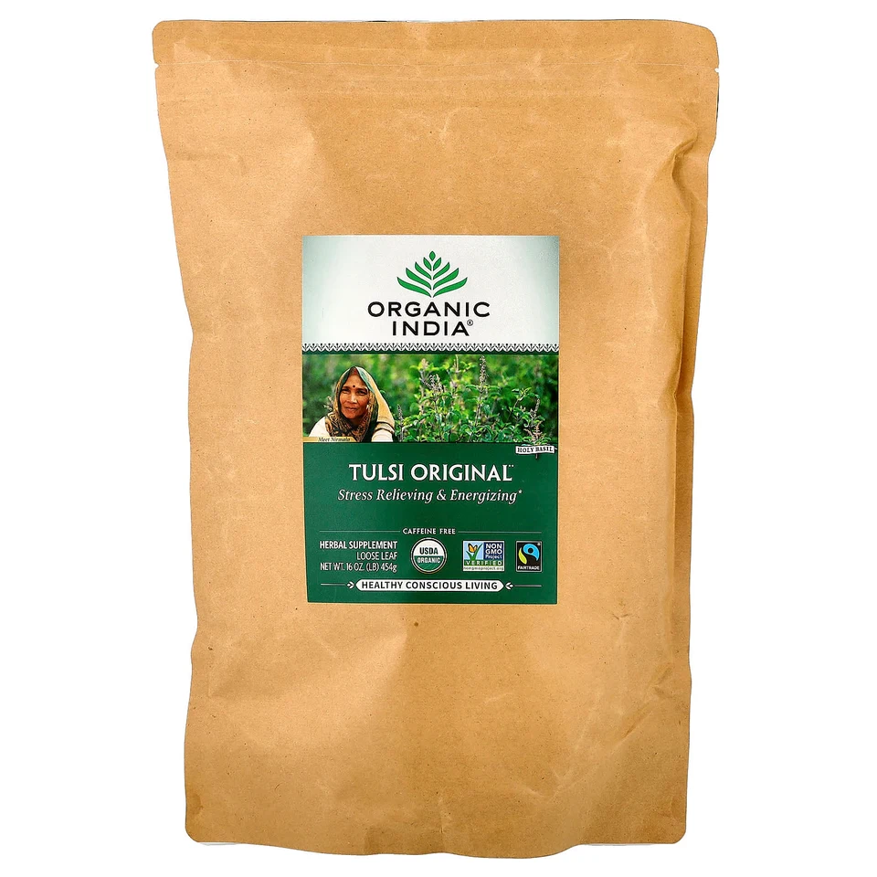 Чай Organic India Tulsi Original Loose Leaf, без кофеина, 454 г