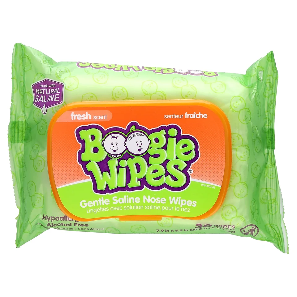 Салфетки Boogie Wipes Gentle Saline Nose Fresh Scent 30