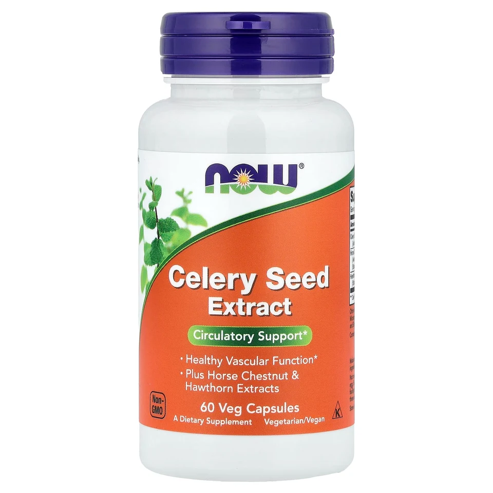 Семена сельдерея NOW Foods Extract, 60 растительных капсул