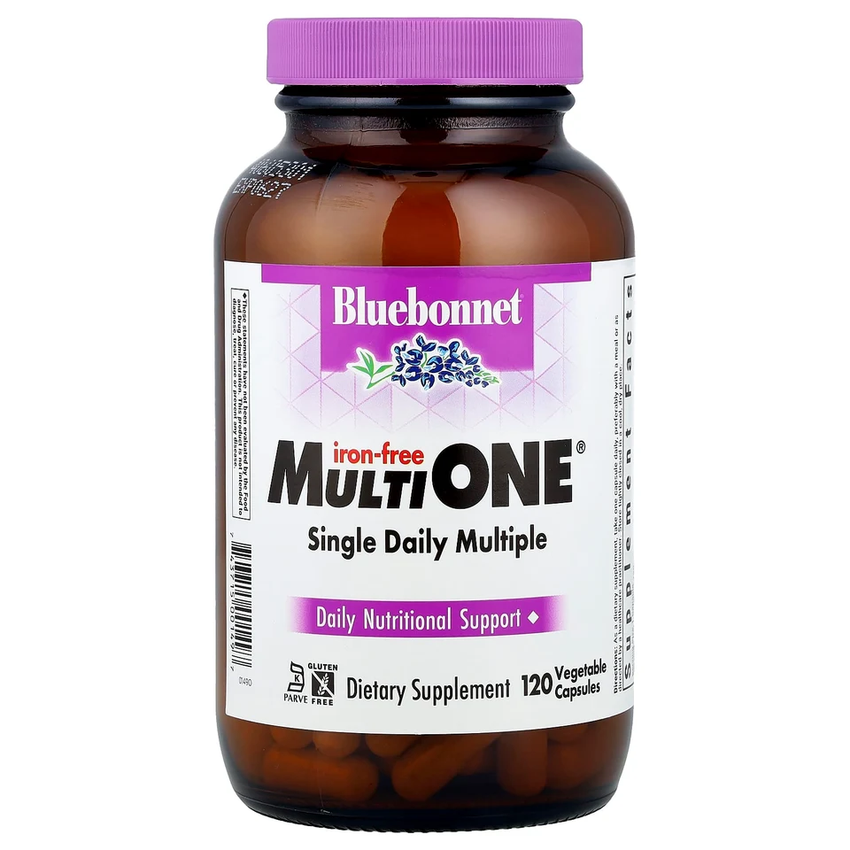 Комплекс Bluebonnet Nutrition MultiONE, без железа, 120 растительных капсул