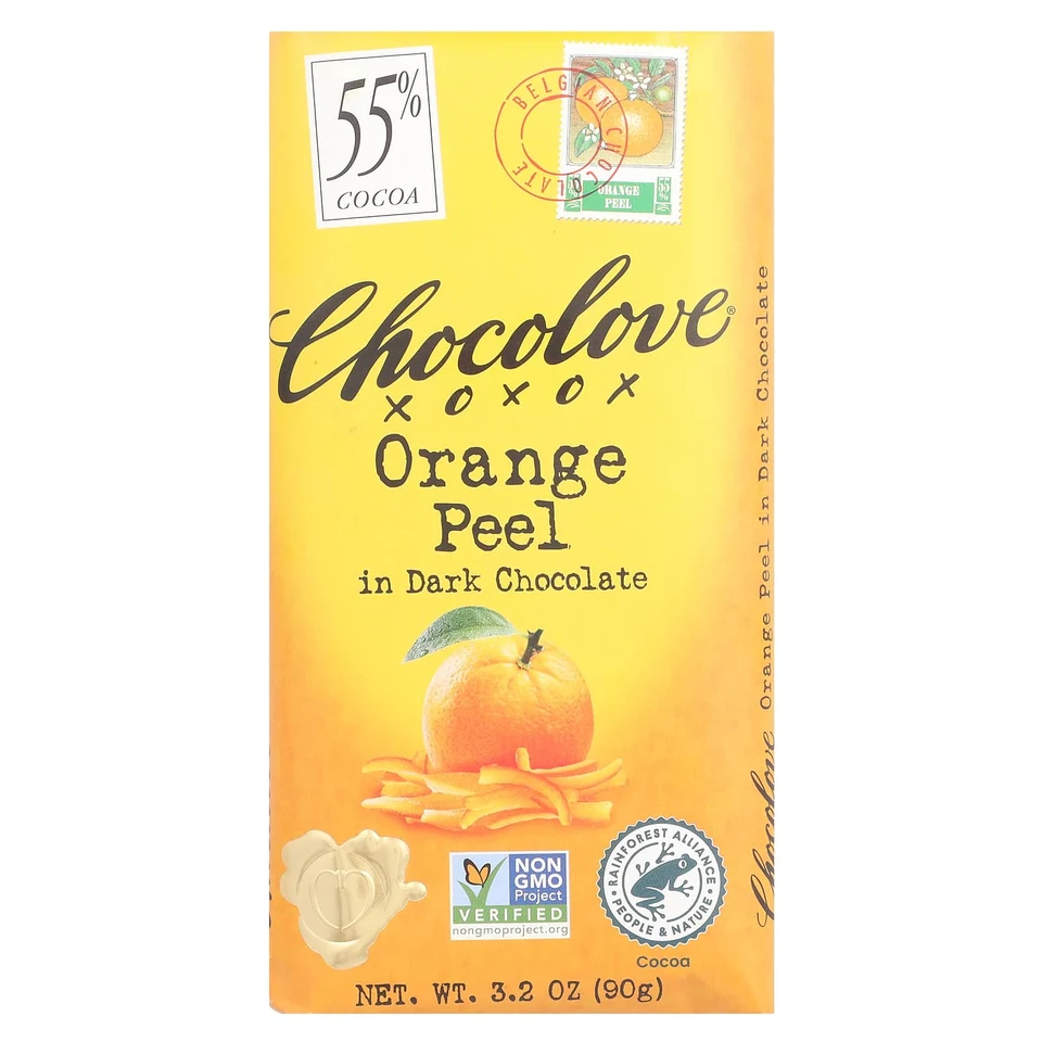 Темный шоколад Chocolove Orange Peel in 55% Cocoa, 90 г