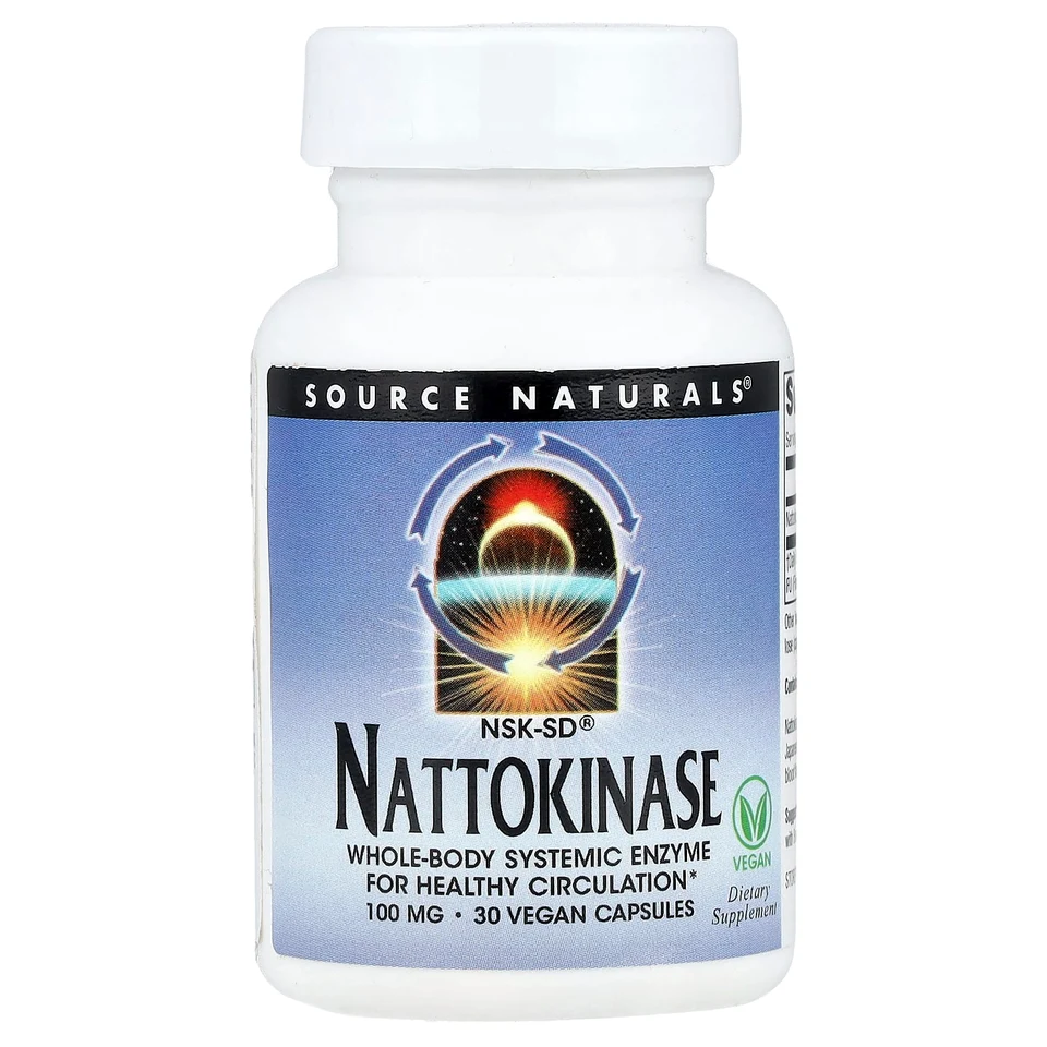 Наттокиназа Source Naturals NSK-SD®, 100 мг, 30 растительных капсул