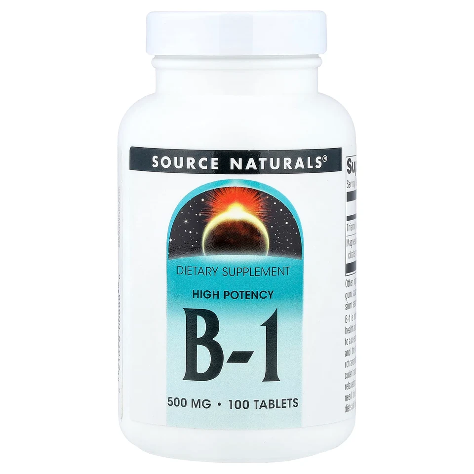 Витамин B1 Source Naturals High Potency, 500 мг, 100 таблеток