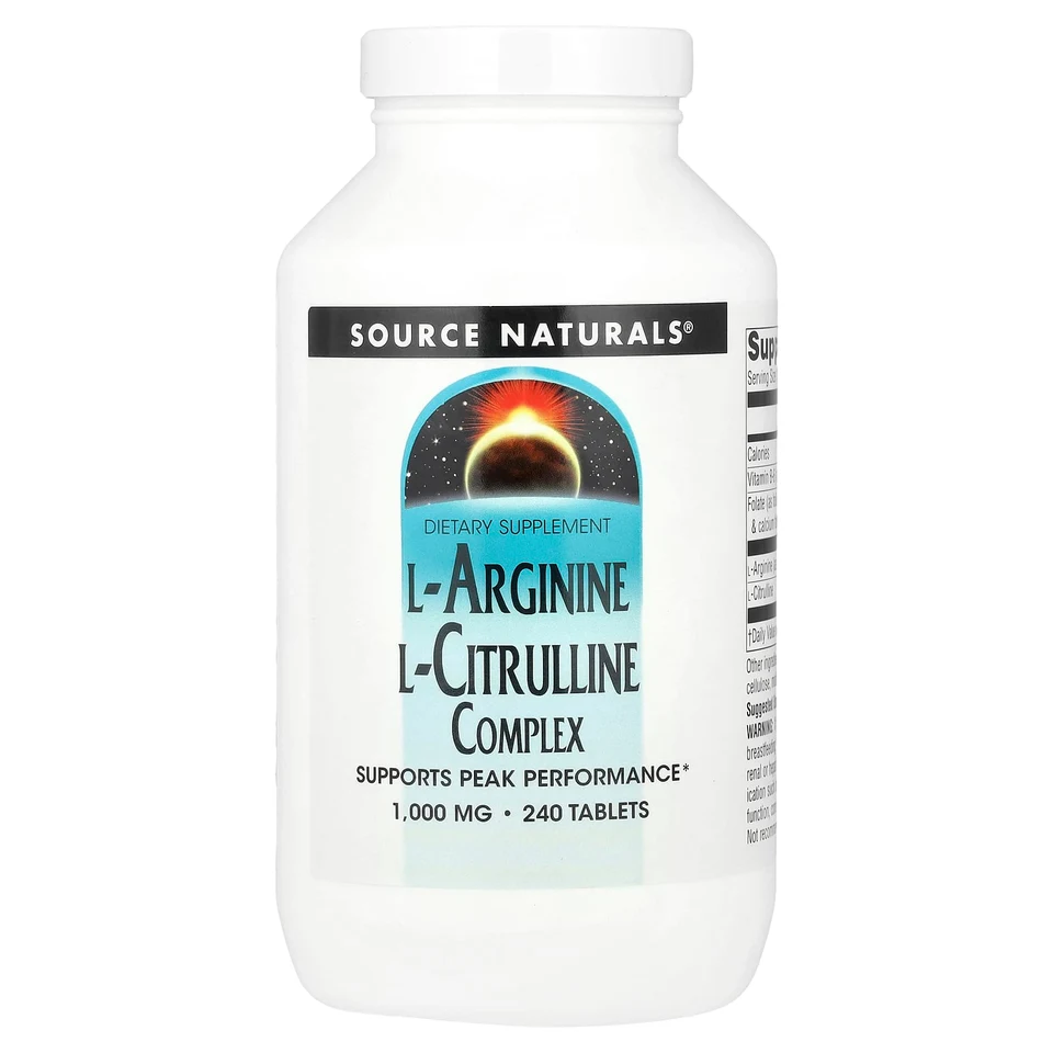 Комплекс Source Naturals L-Arginine L-Citrulline, 1000 мг, 240 таблеток
