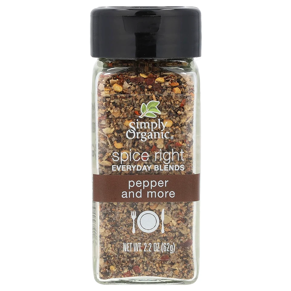 Смесь приправ Simply Organic Spice Right Everyday Blends Pepper and More, 62 г