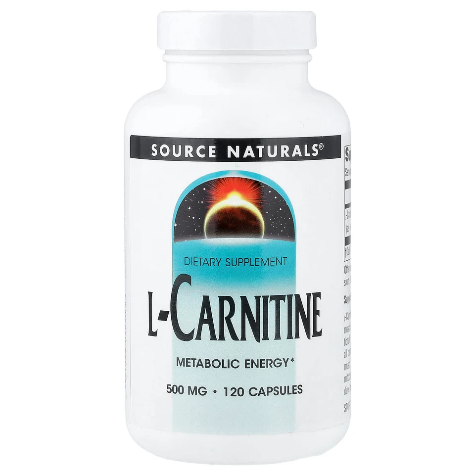 L-карнитин Source Naturals L-Carnitine, 500 мг, 120 капсул