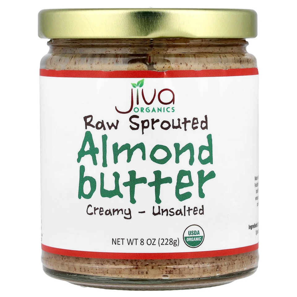 Миндальная паста Jiva Organics Raw Sprouted Creamy - Unsalted, 228 г