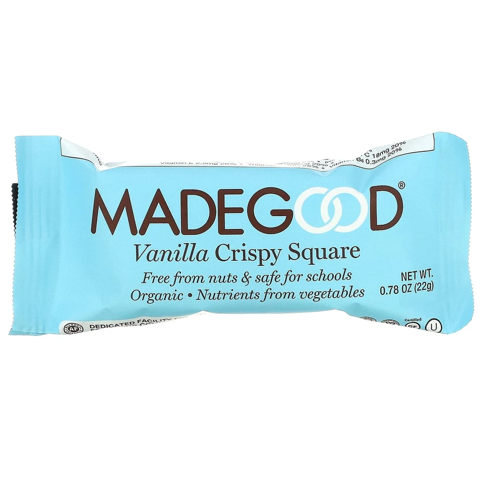 Хрустящие батончики MadeGood, Ваниль, 6 батончиков, 22 г каждый