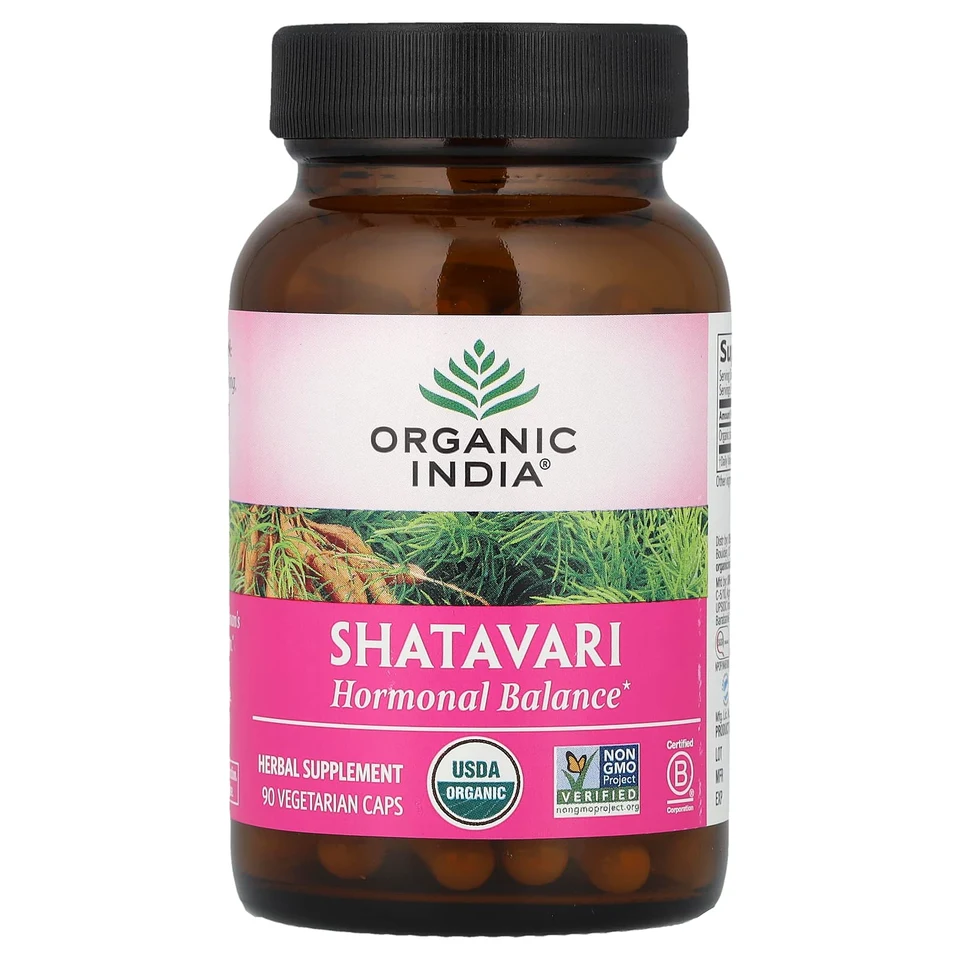 Шатавари Organic India, 90 вегетарианских капсул (400 мг на капсулу)