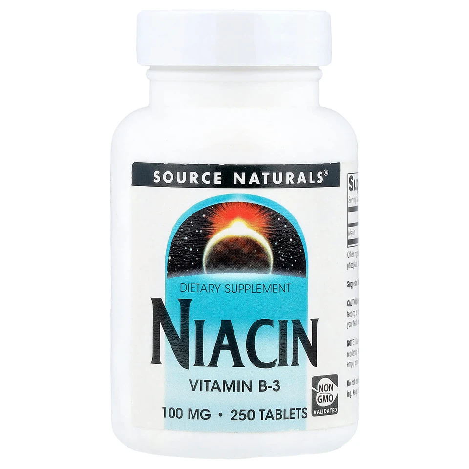 Ниацин Source Naturals, 100 мг, 250 таблеток