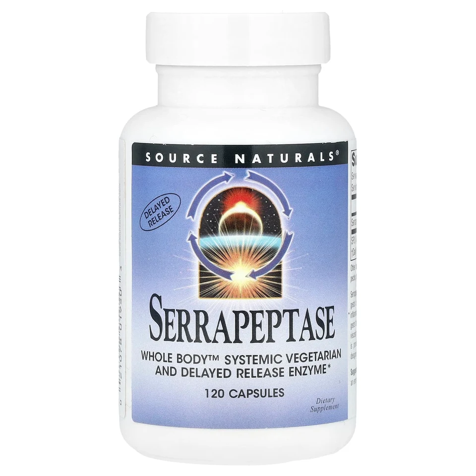 Серрапептаза Source Naturals, 120 капсул