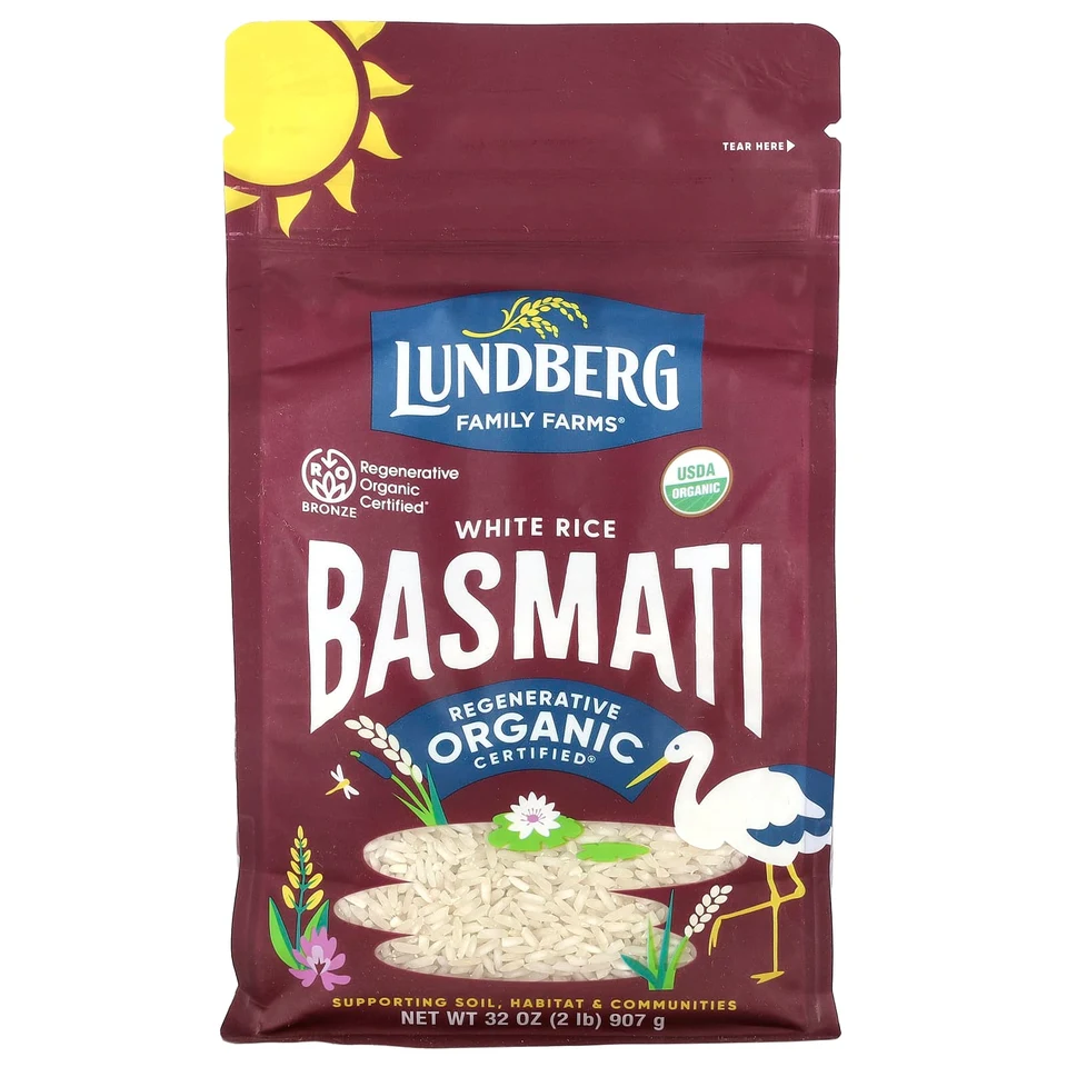 Рис Lundberg Organic White, Basmati, 907 г
