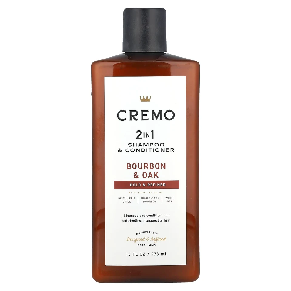 Кондиционер Cremo 2 In 1 Shampoo & Bourbon & Oak, 473 мл