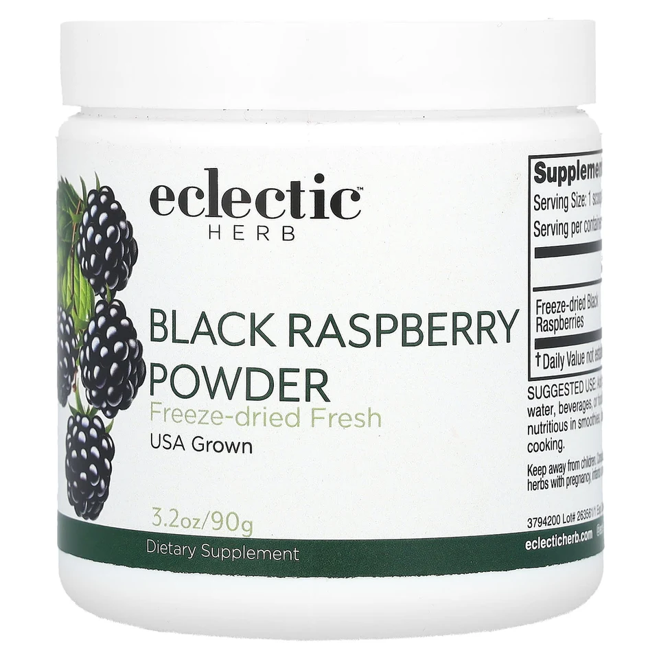 Чёрная малина Eclectic Herb, Black Raspberry Powder, 90 г, порошок