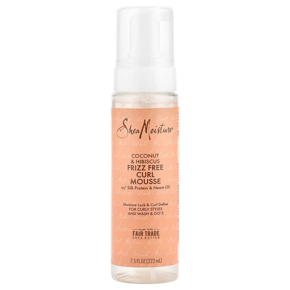 Мусс SheaMoisture Frizz Free Curl, аромат «Coconut & Hibiscus», 222 мл