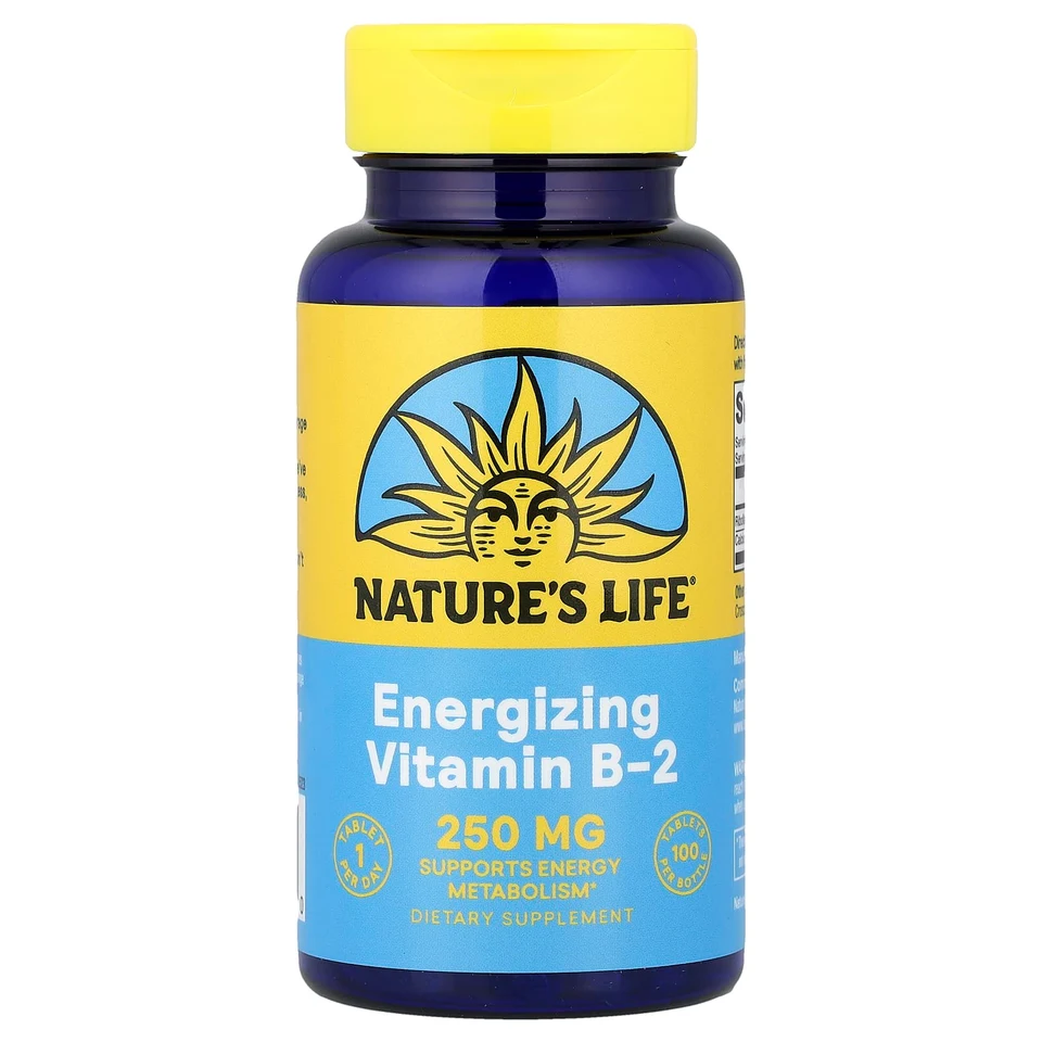Витамин B2 Nature's Life, Energizing, 100 таблеток