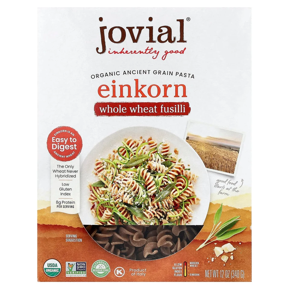 Паста Jovial Organic Ancient Grain Einkorn Whole Wheat Fusilli, 340 г