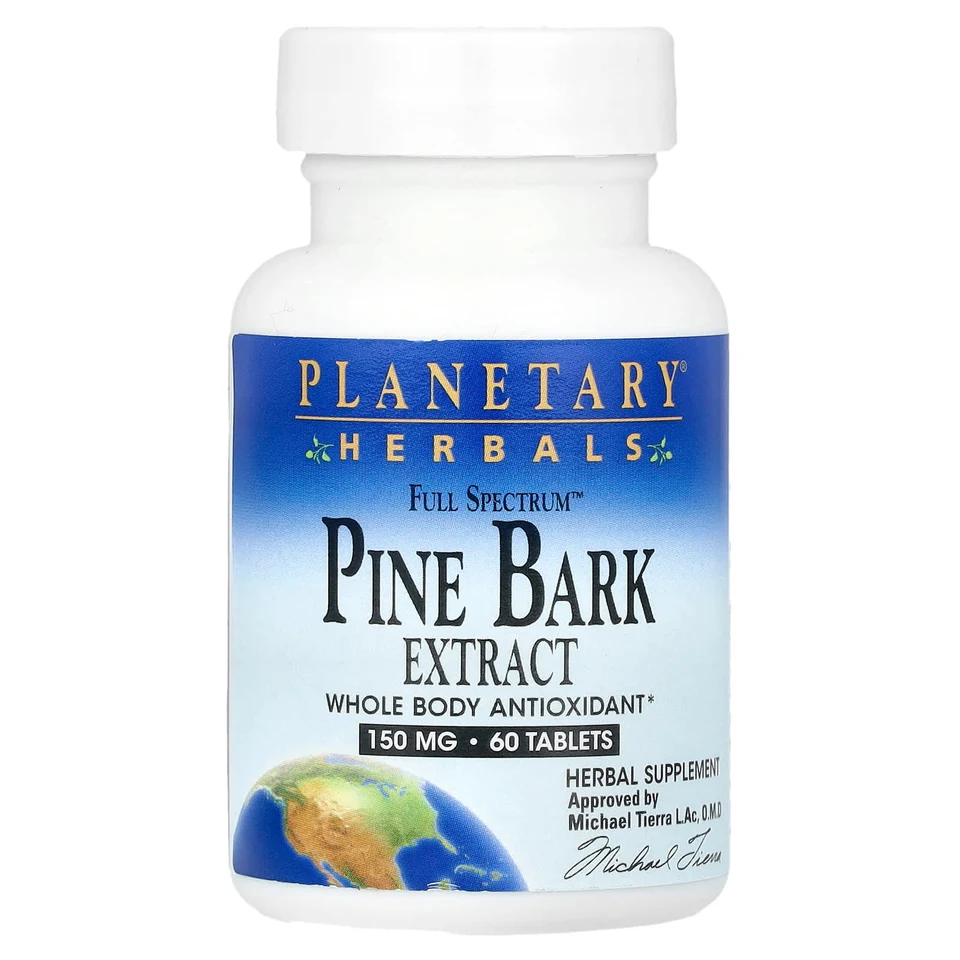 Экстракт коры сосны Planetary Herbals Full Spectrum™, 60 таблеток