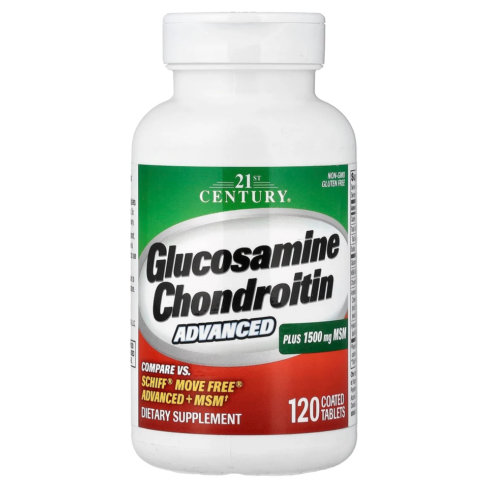 Хондроитин 21st Century Glucosamine Advanced Plus MSM 120 Coated Tablets, таблетки