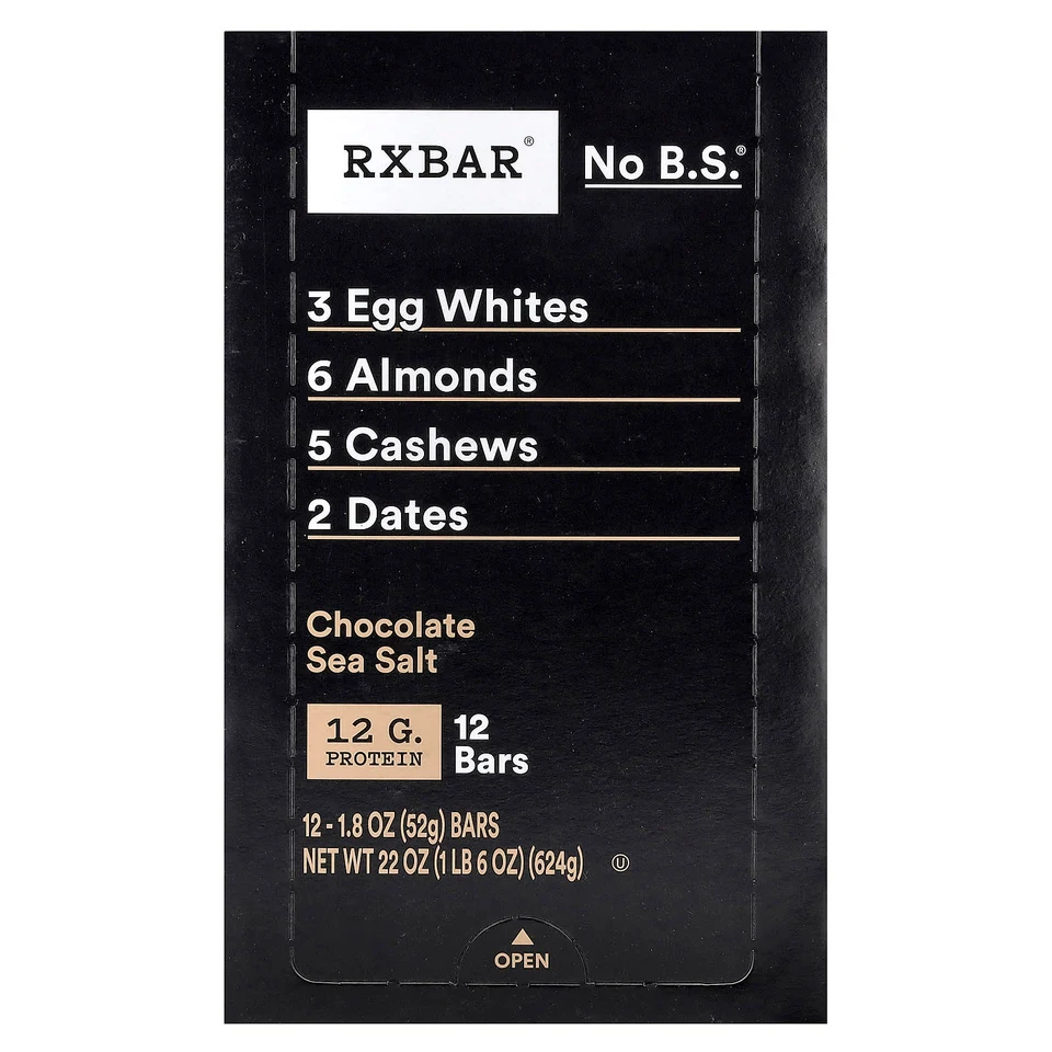 Протеиновый батончик RXBAR, Chocolate Sea Salt, 52 г, 12 шт.
