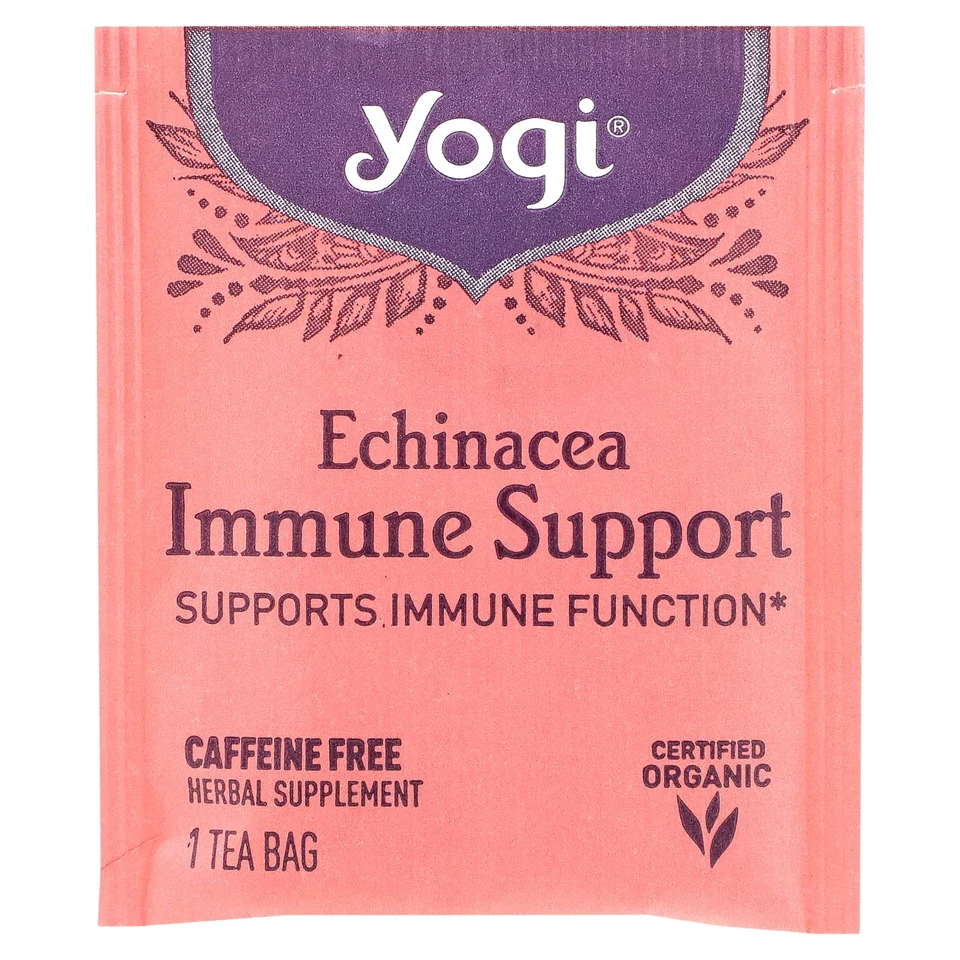 Эхинацея Yogi Tea Immune Support 16 Tea Bags, без кофеина, 24 г, чайные пакетики