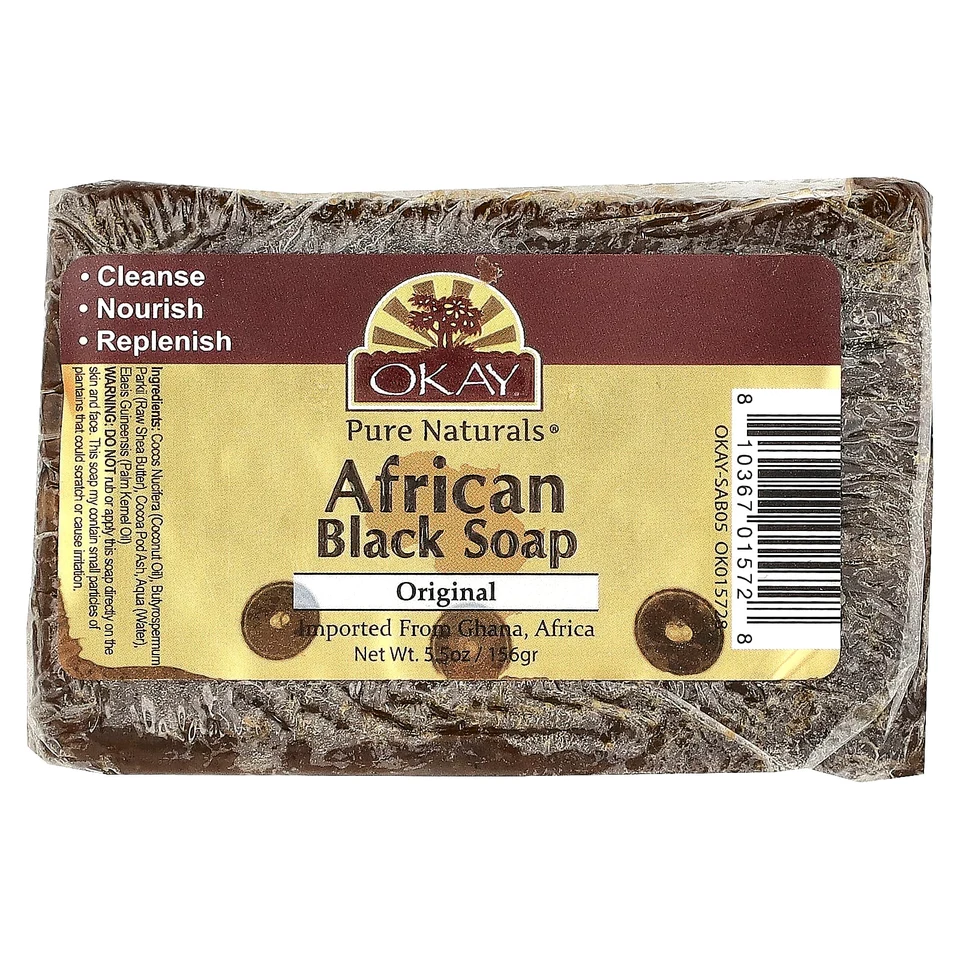 Мыло Okay Pure Naturals African Black Soap Original, 156 г