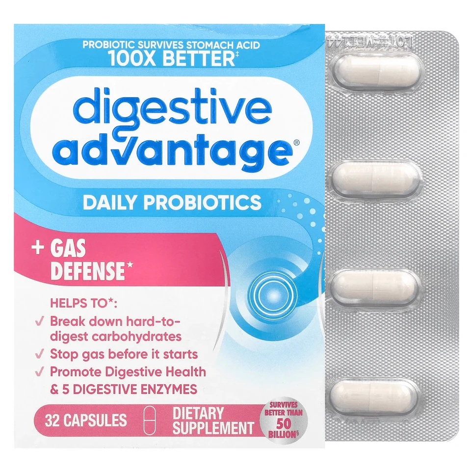 Пробиотик Schiff Digestive Advantage® Daily Gas Defense, 32 капсулы