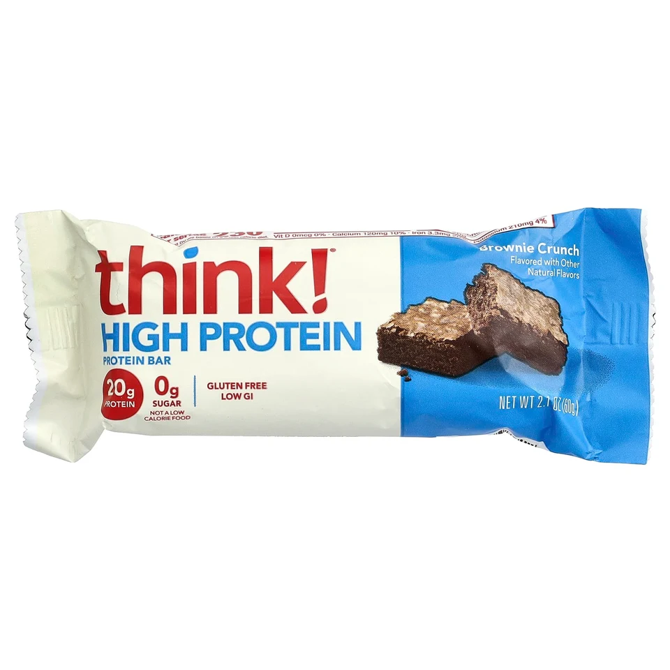 Протеин Think ! High Bars Brownie Crunch, 60 г, 10 шт., батончик