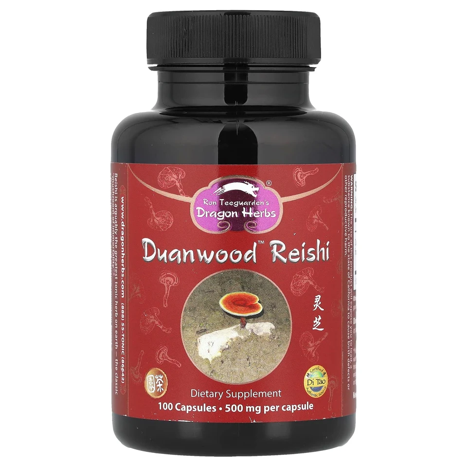 Рейши Dragon Herbs Duanwood™, 500 мг, 100 капсул