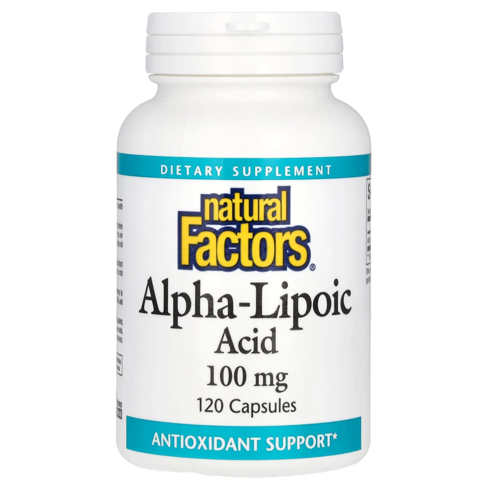 Альфа-липоевая кислота Natural Factors Alpha-Lipoic Acid, 100 мг, 120 капсул