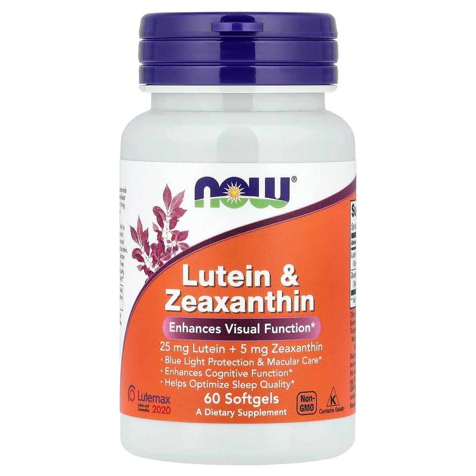 Зеаксантин NOW Foods Lutein &, 60 мягких капсул