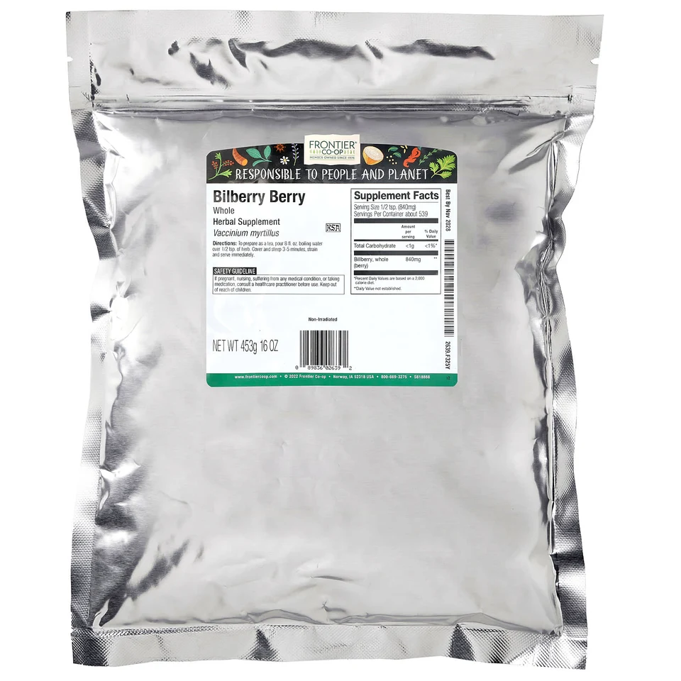 Черника Frontier Co-op, Whole Bilberry Berry, 453 г