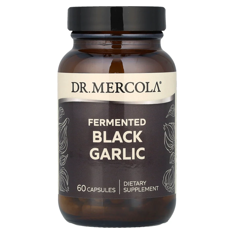 Ферментированный черный чеснок Dr. Mercola, 60 капсул