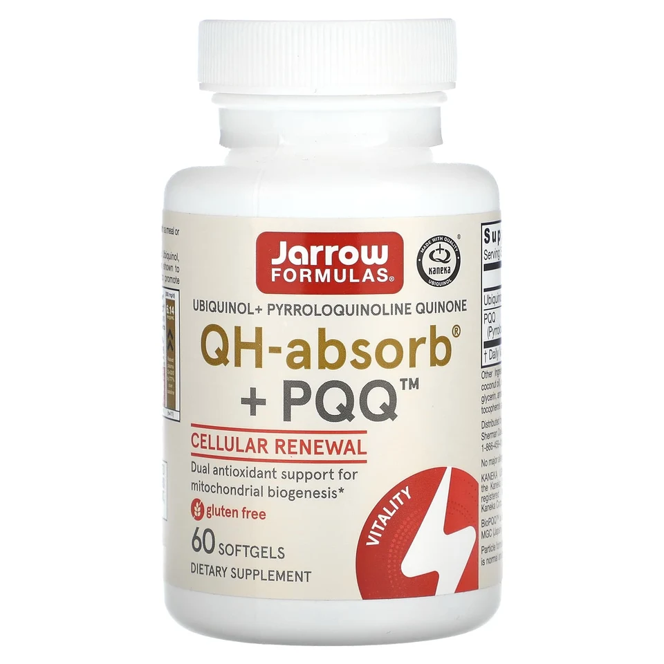 PQQ (пирролохинолинхинон) Jarrow Formulas QH-Absorb, 60 мягких капсул