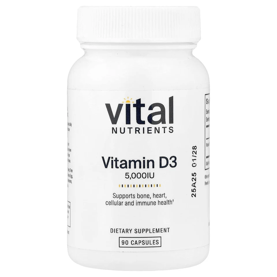 Витамин D3 Vital Nutrients, 125 мкг (5000 МЕ), 90 капсул