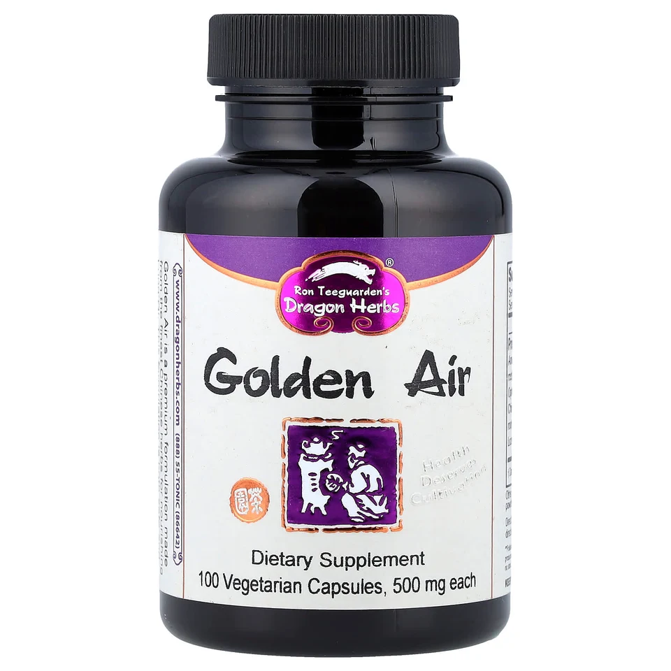 Золотой воздух Dragon Herbs, 100 вегетарианских капсул