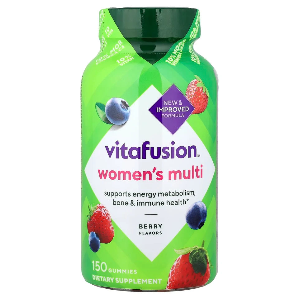 Женские мультивитамины VitaFusion Gummy, вкус «ягоды», 150 жевательных пастилок