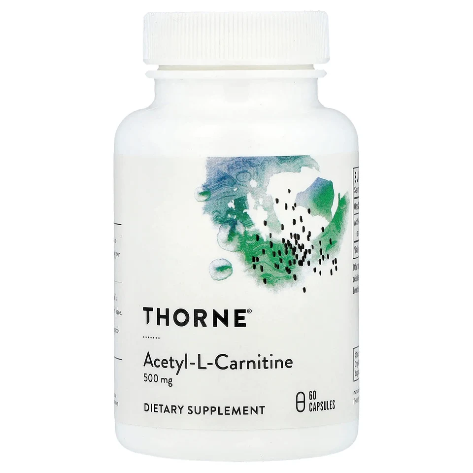 Ацетил-L-карнитин Thorne Acetyl-L-Carnitine, 500 мг, 60 капсул
