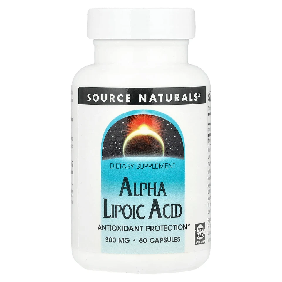 Альфа-липоевая кислота Source Naturals, 300 мг, 60 капсул