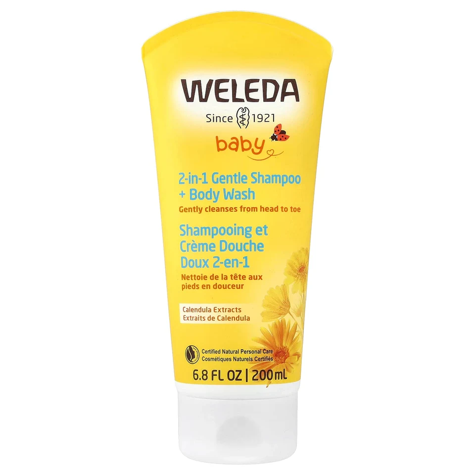 Детский гель для душа Weleda Baby 2-in-1 Gentle Shampoo + Calendula Extracts, 200 мл