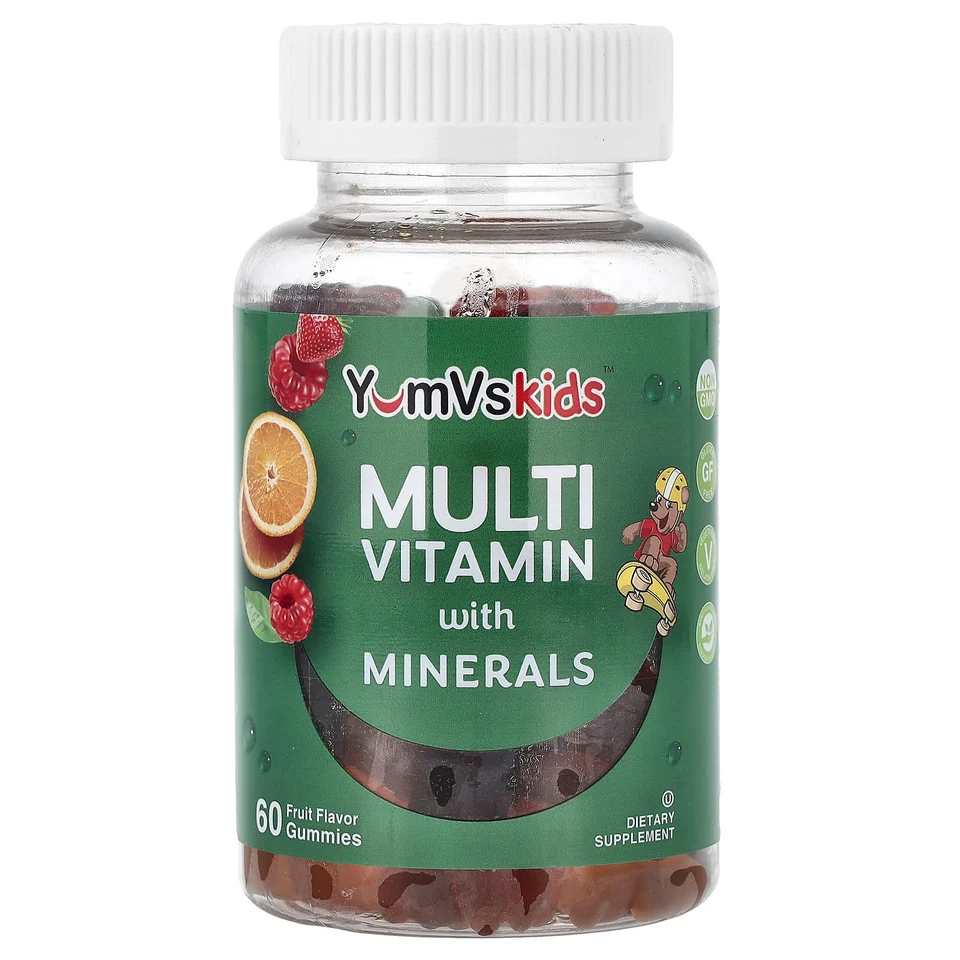 Мультивитамины YumVs Multi Vitamin with Minerals Gummies, вкус «фрукты», 60 жевательных пастилок