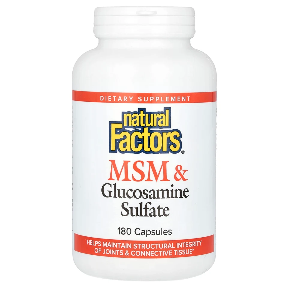 Глюкозамин Natural Factors MSM & Sulfate, 180 капсул