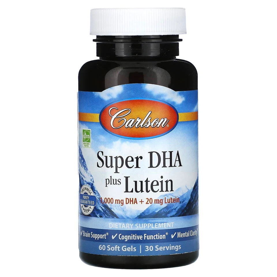 Лютеин Carlson Super DHA Plus, 60 мягких капсул