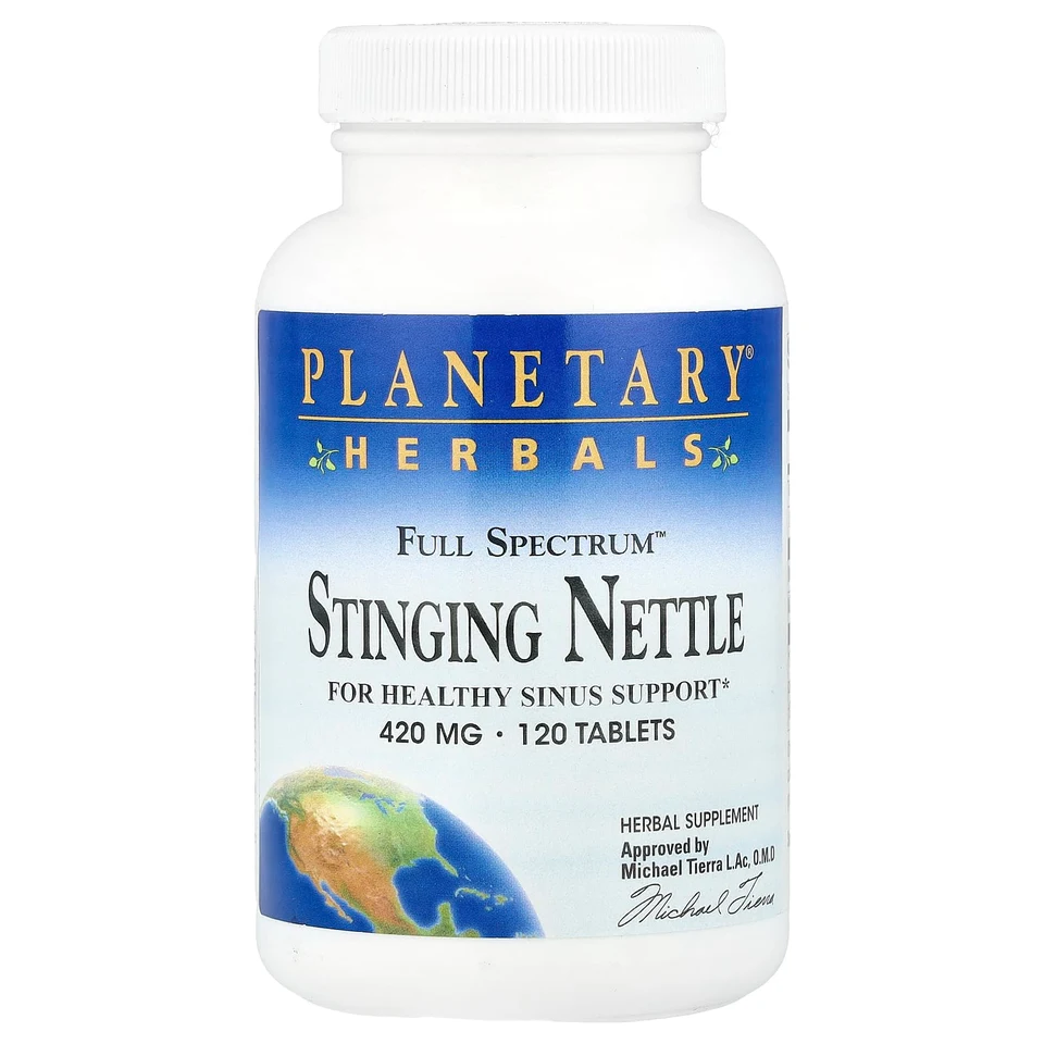Крапива Planetary Herbals Full Spectrum™ Stinging Nettle, 420 мг, 120 таблеток