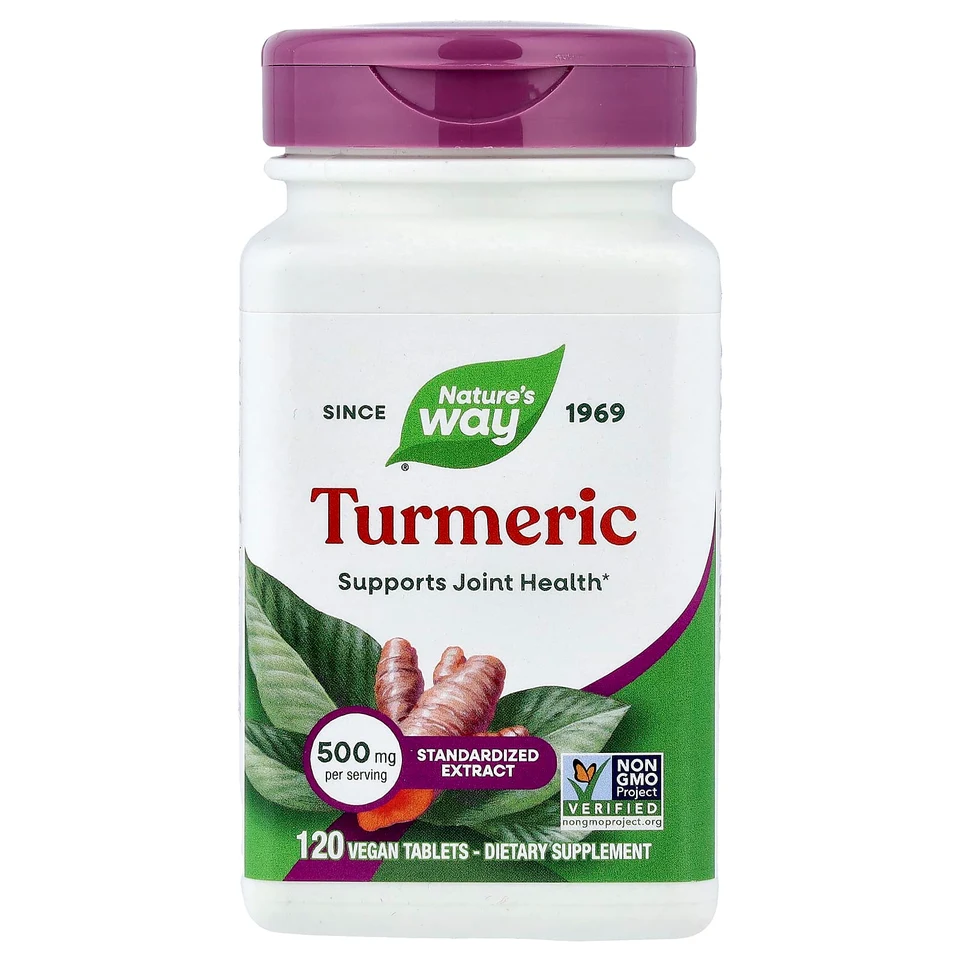 Куркума Nature's Way Standardized Extract 120 Vegan Tablets, 500 мг, таблетки