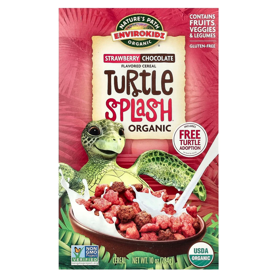 Шоколад Nature's Path EnviroKidz Organic Turtle Splash Cereal Strawberry, 284 г